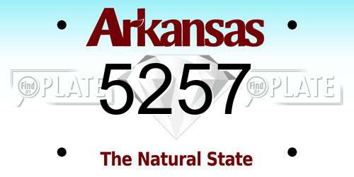 5257 Arkansas License Plate