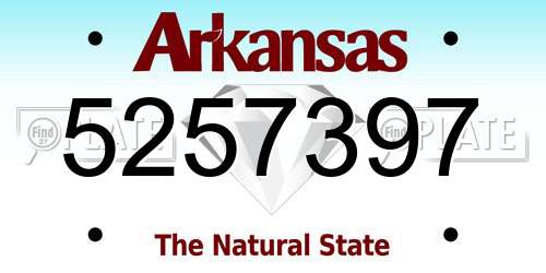 5257397 Arkansas License Plate