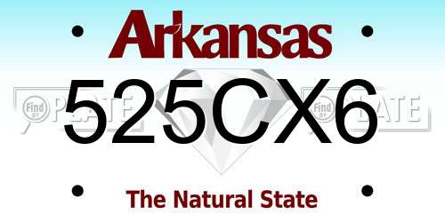 525CX6 Arkansas License Plate