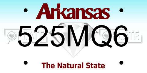 525MQ6 Arkansas License Plate