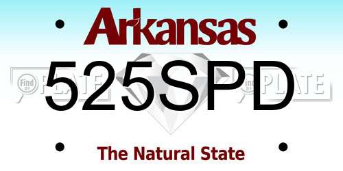 525SPD Arkansas License Plate