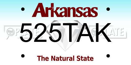 525TAK Arkansas License Plate