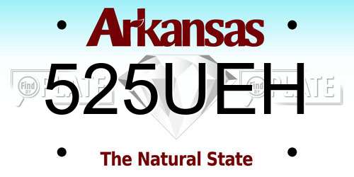 525UEH Arkansas License Plate