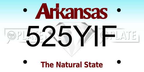 525YIF Arkansas License Plate