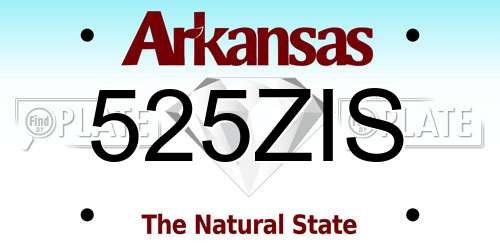 525ZIS Arkansas License Plate