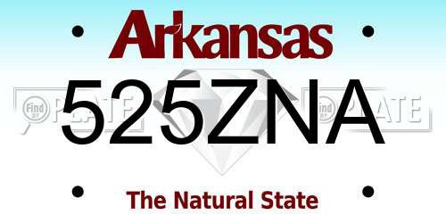 525ZNA Arkansas License Plate