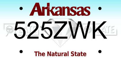 525ZWK Arkansas License Plate