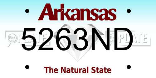 5263ND Arkansas License Plate