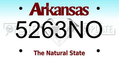 5263NO Arkansas License Plate