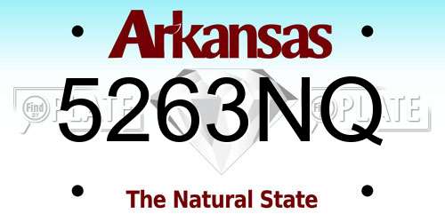 5263NQ Arkansas License Plate