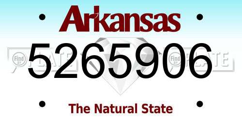 5265906 Arkansas License Plate