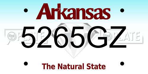 5265GZ Arkansas License Plate