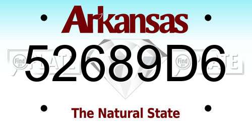 52689D6 Arkansas License Plate