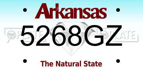 5268GZ Arkansas License Plate