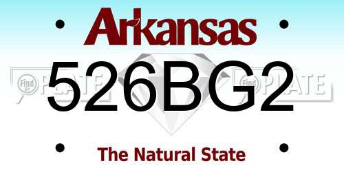 526BG2 Arkansas License Plate