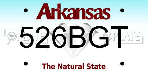 526BGT Arkansas License Plate