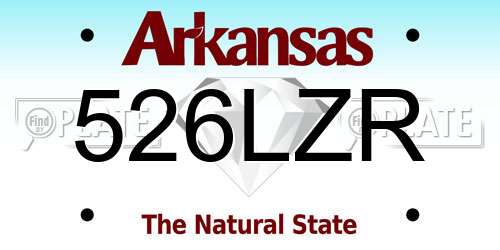 526LZR Arkansas License Plate