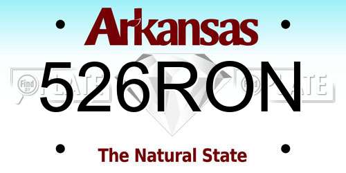 526RON Arkansas License Plate