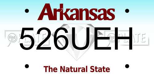 526UEH Arkansas License Plate