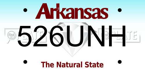 526UNH Arkansas License Plate