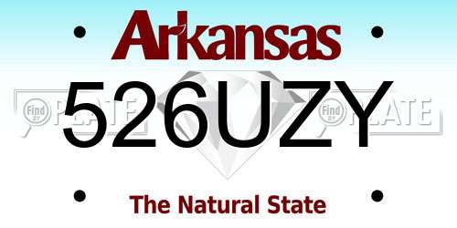 526UZY Arkansas License Plate