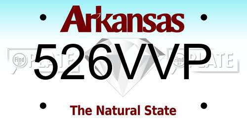 526VVP Arkansas License Plate