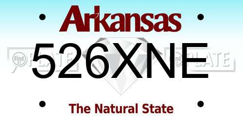 526XNE Arkansas License Plate