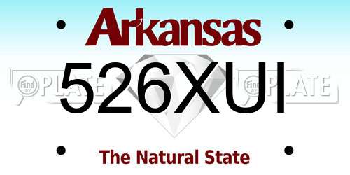 526XUI Arkansas License Plate