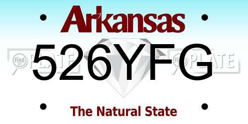 526YFG Arkansas License Plate