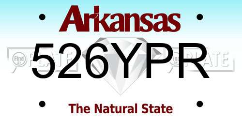 526YPR Arkansas License Plate