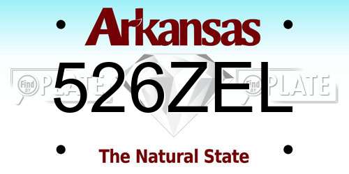 526ZEL Arkansas License Plate