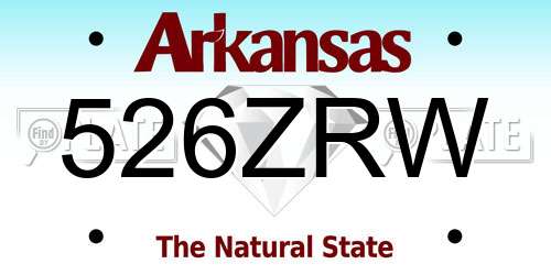 526ZRW Arkansas License Plate