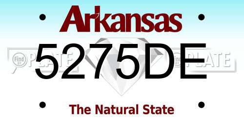 5275DE Arkansas License Plate