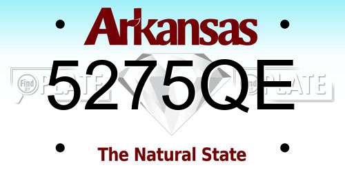5275QE Arkansas License Plate