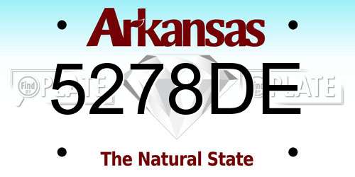 5278DE Arkansas License Plate