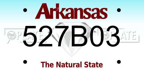 527B03 Arkansas License Plate