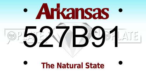 527B91 Arkansas License Plate