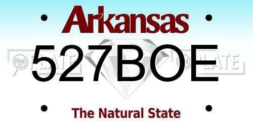 527BOE Arkansas License Plate