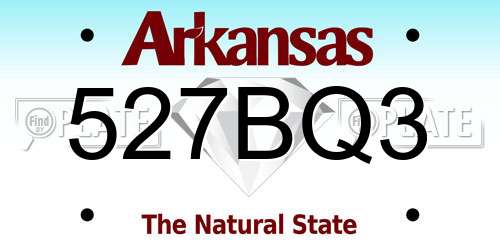 527BQ3 Arkansas License Plate