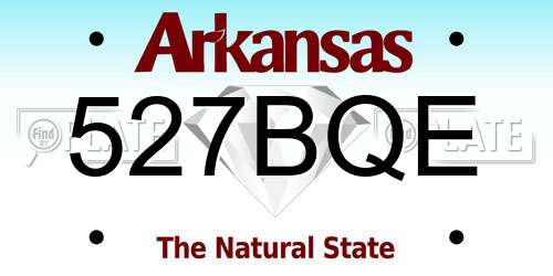 527BQE Arkansas License Plate