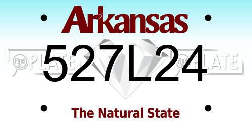 527L24 Arkansas License Plate