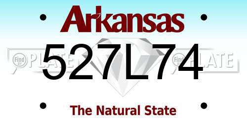 527L74 Arkansas License Plate