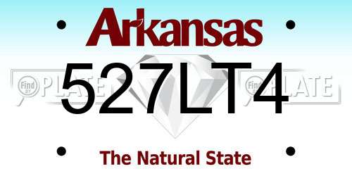527LT4 Arkansas License Plate