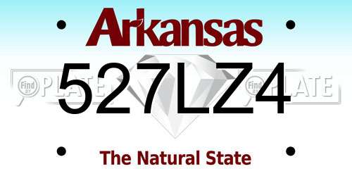 527LZ4 Arkansas License Plate