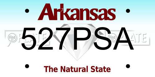 527PSA Arkansas License Plate