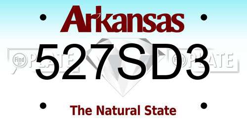527SD3 Arkansas License Plate