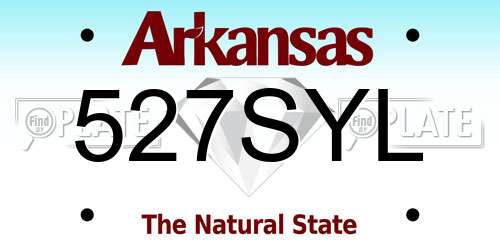 527SYL Arkansas License Plate