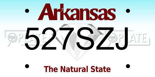 527SZJ Arkansas License Plate