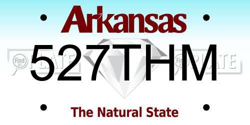 527THM Arkansas License Plate