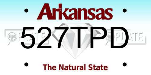 527TPD Arkansas License Plate